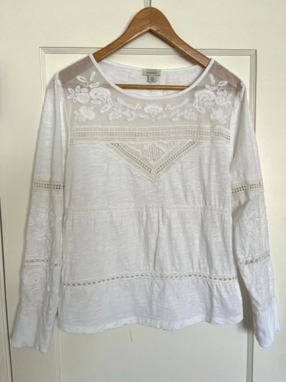 Sundance Eden's Lace White Embroidered Top | Size MP - Picture 2 of 6
